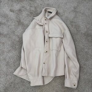 Cream Button-Up Shacket